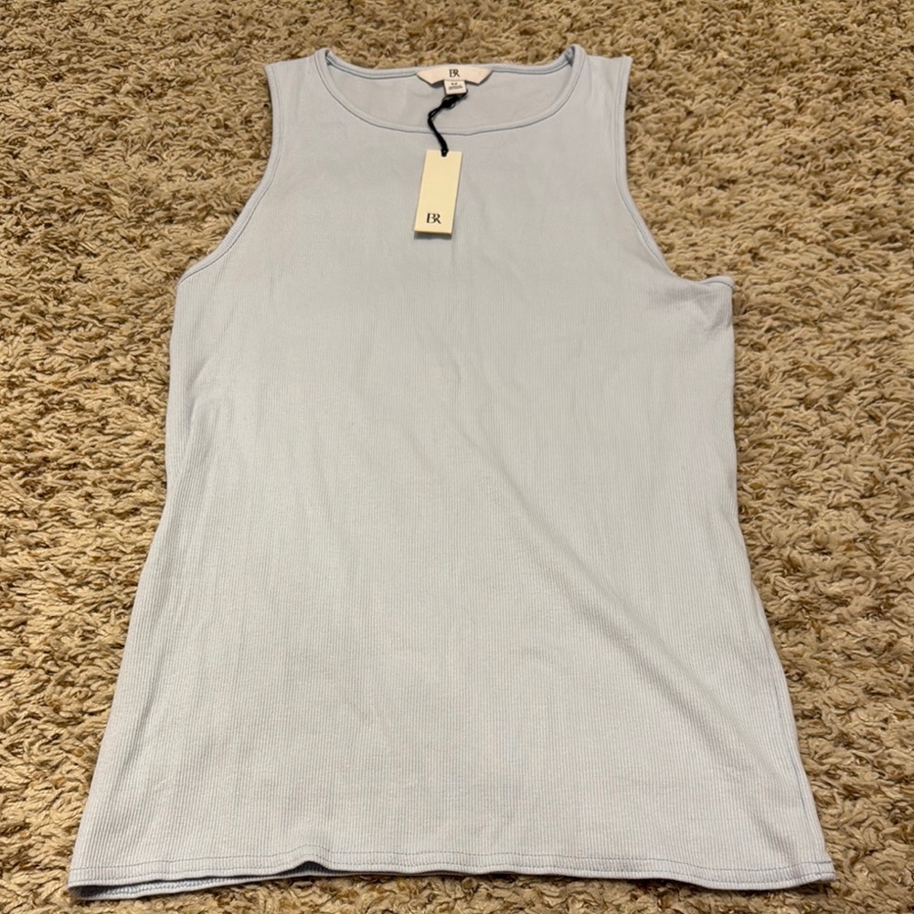 NWT. BR Light Blue ribbed Sleeveless Top. Size M